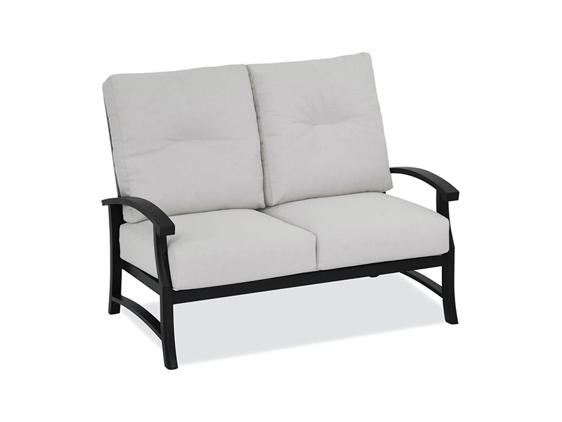 Lodge Aluminium Perunggu Berumur Dengan Bantal Kursi Empuk Teras
