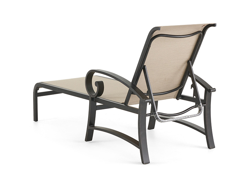 Solstice Aluminium dengan teras Sling Chaise Lounge