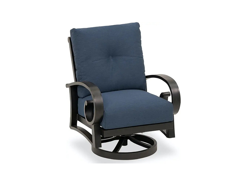 Solstice Aged Bronze Aluminium Dengan Bantal Kursi Klub Putar Teras