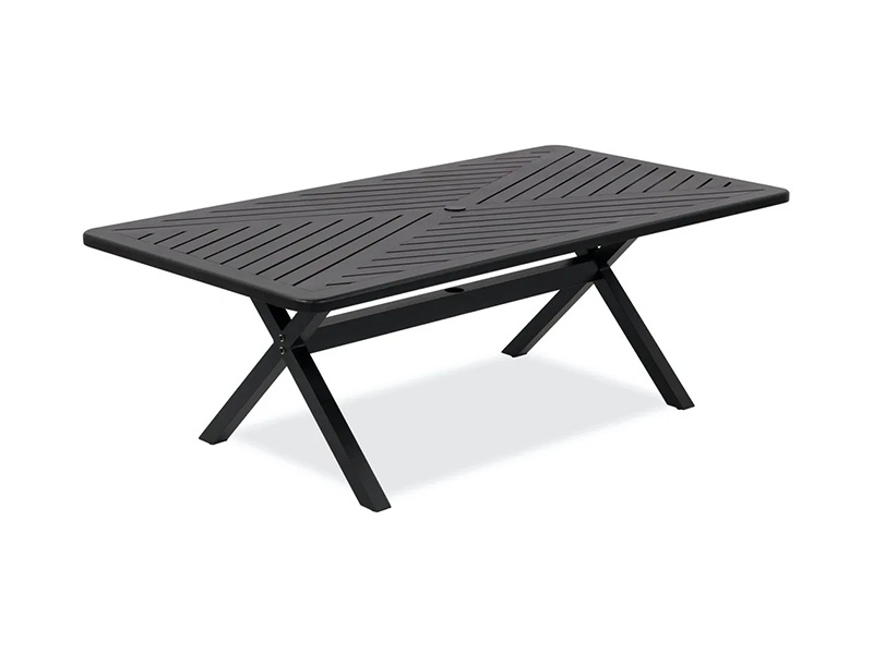 Teras Aluminium Perunggu Berumur Solstice 84X44 inci. Meja Makan