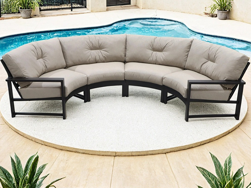 AOBAM Aluminium Outdoor Modern Cushion Circular Sectional
